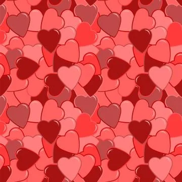 Seamless red heart pattern Stock Illustration