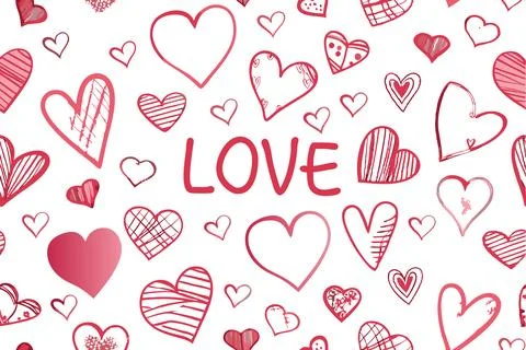 Seamless Red Heart Pattern for Valentines Day Cards and Romantic Decor Stock Illustration