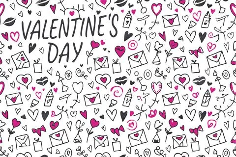 Seamless Red Heart Pattern for Valentines Day Cards and Romantic Decor 스톡 일러스트