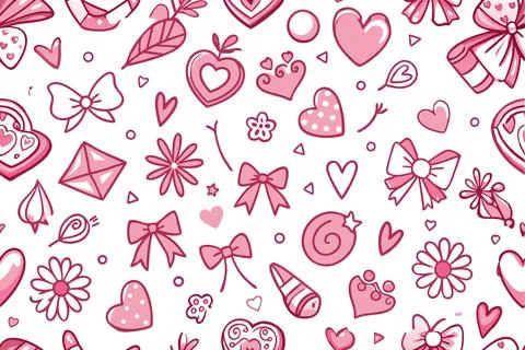 Seamless Red Heart Pattern for Valentines Day Cards and Romantic Decor Stock Illustration