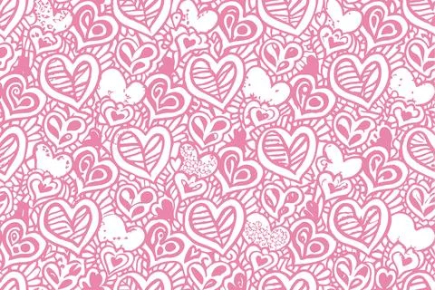 Seamless Red Heart Pattern for Valentines Day Cards and Romantic Decor 스톡 일러스트