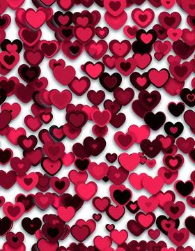 Seamless Red Hearts Background Stock Illustration