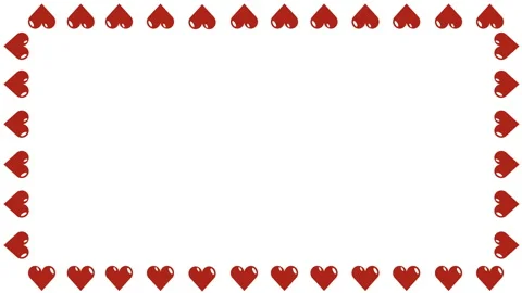 Seamless red hearts frame pattern design in  4k video. 库存影片 145746774