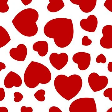 Seamless red hearts Stock Illustration