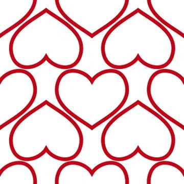 Seamless red hearts Stock Illustration