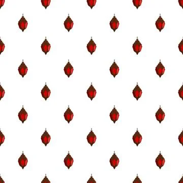 Seamless red islamic lantern pattern for ramadan decor 스톡 일러스트