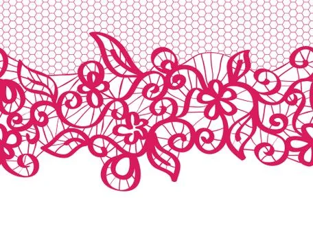 Seamless red lace イラスト素材