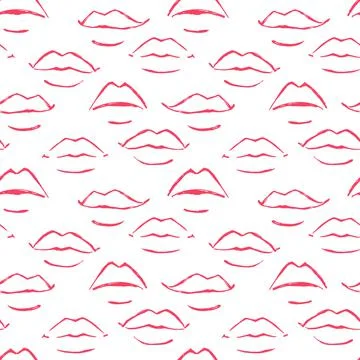 Seamless red leaps pattern hand painted with ink brush Stock Illustration