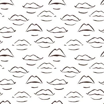 Seamless red leaps pattern hand painted with ink brush Stock Illustration