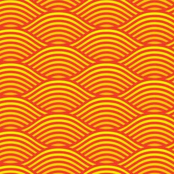 Seamless Red line wave background pattern Stock Illustration