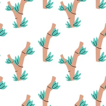 Seamless red panda bamboo pattern for wallpaper and textile design Stock Illustration