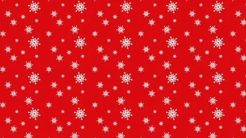 Seamless red pattern with snowflakes Stock Footage 97864516