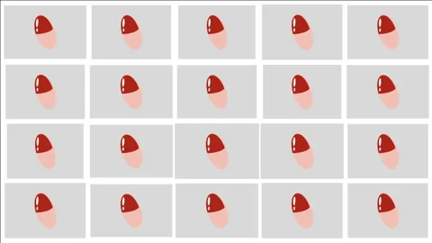 Seamless red pills symbol pattern design in  4k video. Stock Footage 145746162