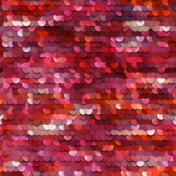 Seamless red sequined texture Illustrazione stock
