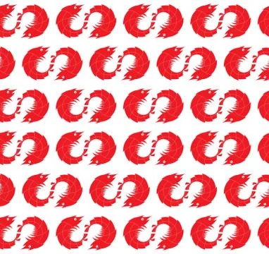 Seamless Red Shrimp Pattern Stock Illustration