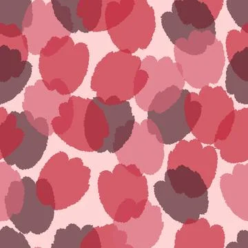 Seamless red tulip flowers pattern background , greeting card or fabric Stock Illustration