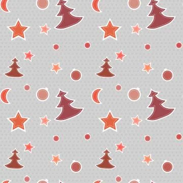 Seamless red vector pattern Christmas Stock Illustration