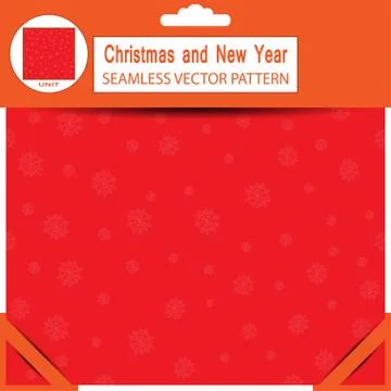 Seamless red vector pattern from snowflakes for Merry Christmas and Happy New Stock Illustration