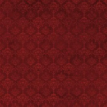 Seamless red victorian pattern as repeating background Stock Illustration