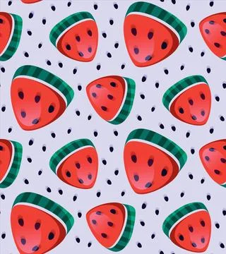 Seamless red watermelon pattern Stock Illustration