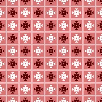 Seamless red, white geometric pattern. Modern background. Repeating stylish t Illustrazione stock