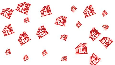Seamless Red Winter Gingerbread House Pattern on White Background for Chris.. Ilustración de archivo