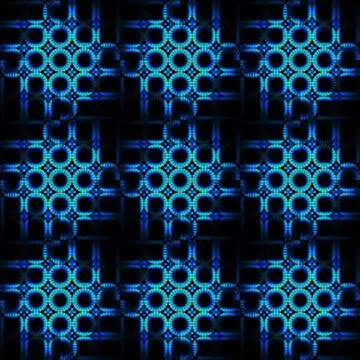 Seamless regular circle pattern blue black blurred Stock Illustration