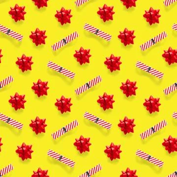 Seamless regular creative Christmas pattern with New Year decorations. xmas M Foto stock