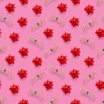 Seamless regular creative Christmas pattern with New Year decorations. xmas M Stock Photos
