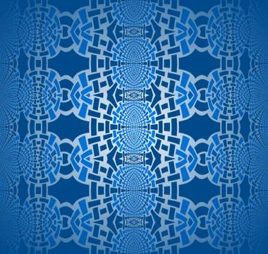 Seamless regular ellipses ornaments blue silver gray blurred Stock Illustration