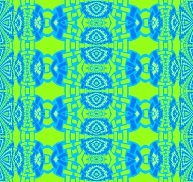 Seamless regular ellipses pattern blue and lime green Stock Illustration