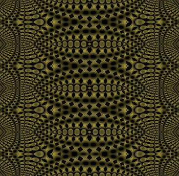 Seamless regular ellipses pattern olive green black shiny Stock Illustration