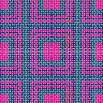 Seamless regular rectangle pattern turquoise magenta purple Stock Illustration