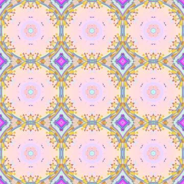 Seamless regular round pattern pink yellow violet Stock Illustration