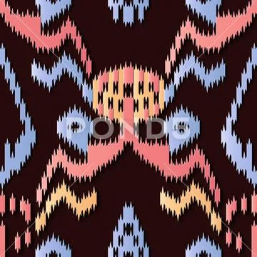 Seamless relief sculpture decoration retro pattern sawtooth aboriginal geomet Stock Illustration