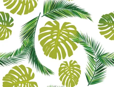 Seamless repeat leaves Stock Illustration