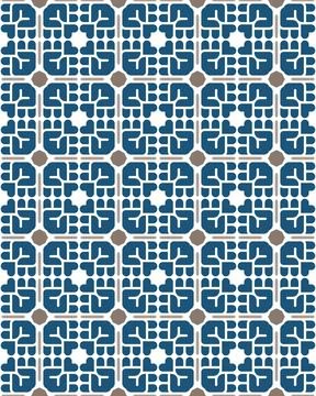 Seamless repeat patten with gray dots and blue-white rectangles Stock Illustration