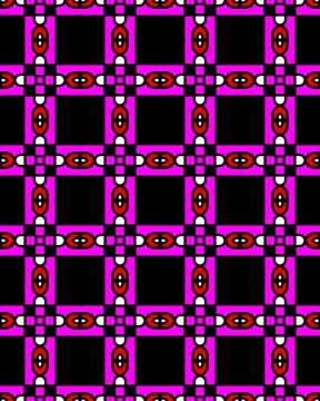 Seamless repeat pattern of black rectangles and pink lines イラスト素材