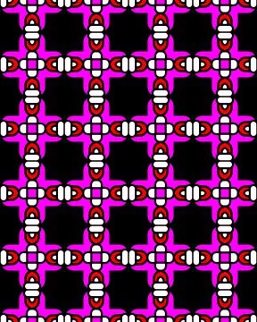 Seamless repeat pattern of black rectangles and pink lines イラスト素材