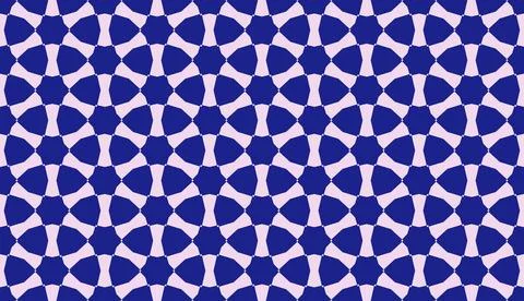 Seamless repeat pattern in blue and white shapes Stock Illustration