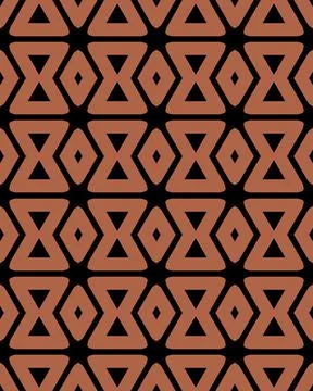 Seamless repeat pattern of brown sandboxes and diamonds with black zigzagging Stock Illustration
