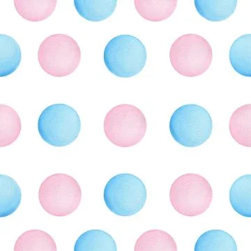 Seamless repeat pattern with bubbles in pink and blue hues Stock Illustration