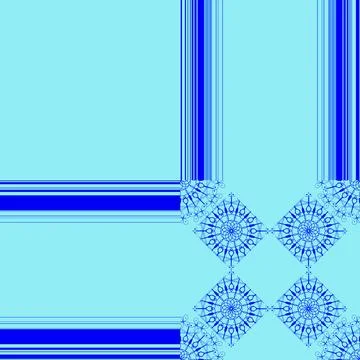 Seamless Repeat Pattern Close Up Squares Stripes And Mandala Corners In Blue Stock Illustration