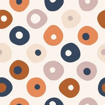 Seamless repeat pattern of color circles, dots. Vector. Stock Illustration