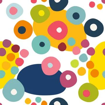 Seamless repeat pattern of colorfull circles, dots. Vector. Stock Illustration