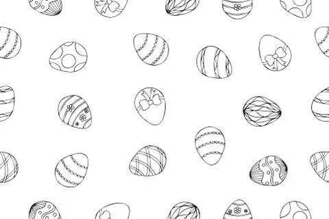Seamless repeat pattern with Easter eggs Stock Illustration