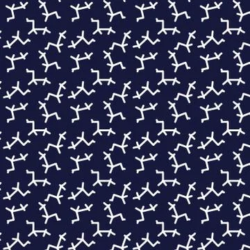 Seamless repeat pattern of hand drawn abstract shapes . イラスト素材