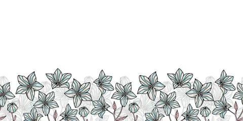 Seamless Repeat Pattern Horizontal Border. Floral seamless repeat pattern. Illustrazione stock