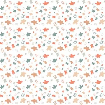 Seamless repeat pattern, irregular colorful plump shapes, both with and witho Stock Illustration