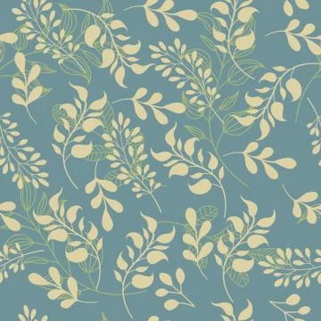 Seamless repeat pattern with leaves illustration. Illustrazione stock